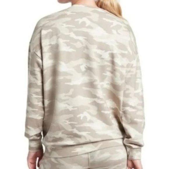 Athleta Studio to Street Camo Sweatshirt in Oatmeal Heather Size XL - Picture 3 of 11